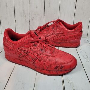 ASICS Gel Lyte III Marble Pack Mens Size 10 Red Sneakers H627L Paint Splatter